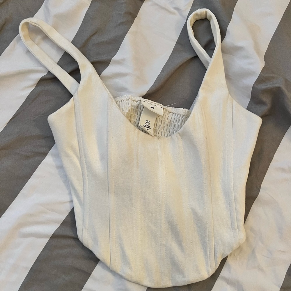 White corset top